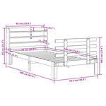 Sengeramme Med Hodegavl Hvit 75X190 Cm Heltre Furu
