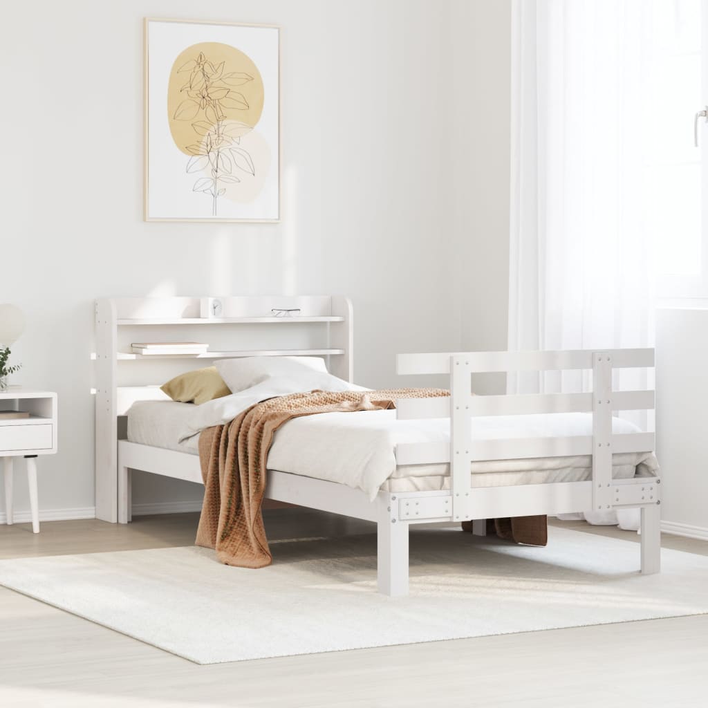 Sengeramme Med Hodegavl Hvit 75X190 Cm Heltre Furu