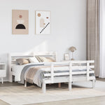 Sengeramme Med Hodegavl Hvit 135X190 Cm Heltre Furu