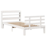 Sengeramme Med Hodegavl Hvit 100X200 Cm Heltre Furu