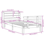 Sengeramme Med Hodegavl Hvit 100X200 Cm Heltre Furu