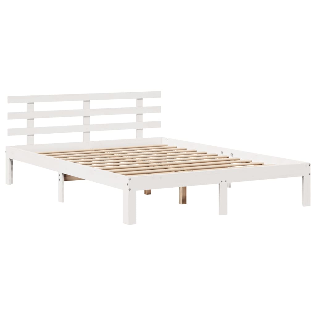 Sengeramme Med Hodegavl Hvit 120X200 Cm Heltre Furu