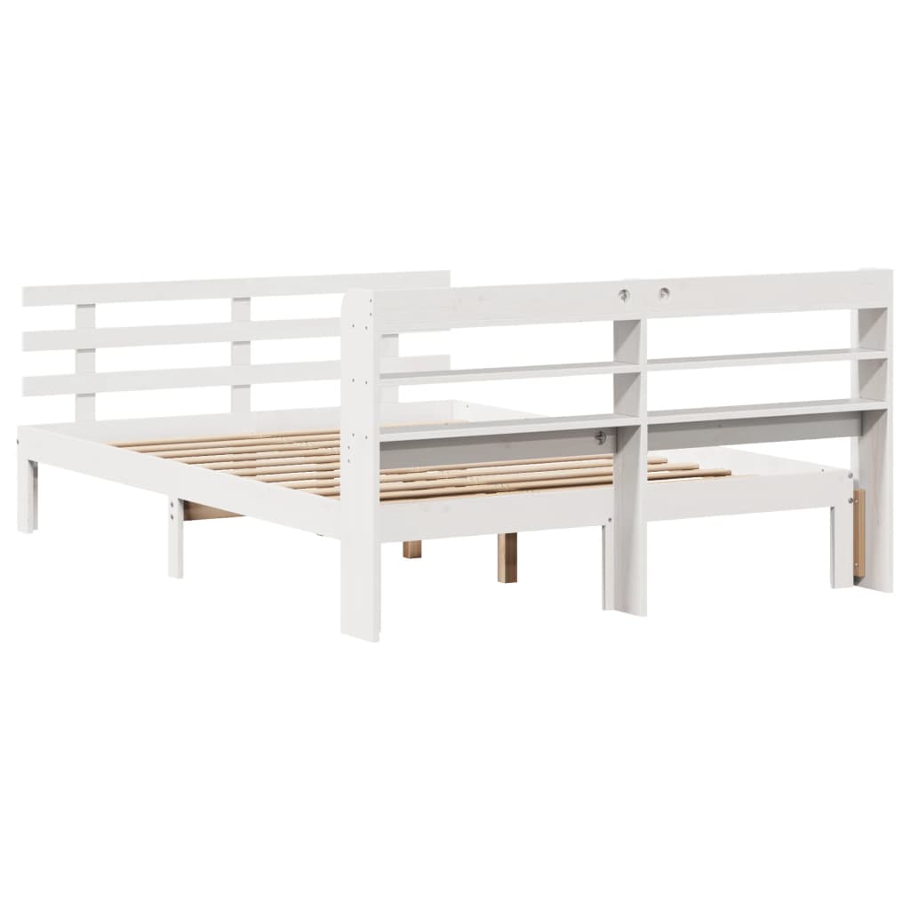 Sengeramme Med Hodegavl Hvit 120X200 Cm Heltre Furu