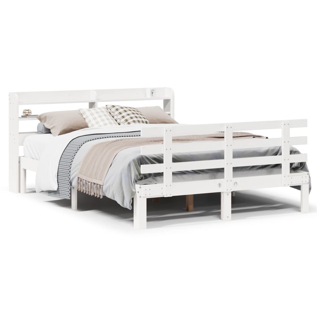 Sengeramme Med Hodegavl Hvit 160X200 Cm Heltre Furu