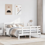 Sengeramme Med Hodegavl Hvit 160X200 Cm Heltre Furu