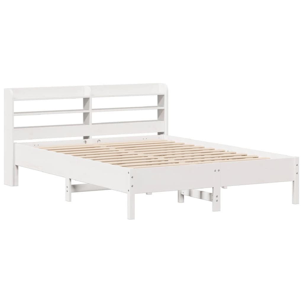 Sengeramme Uten Madrass Hvit 160X200 Cm Heltre Furu