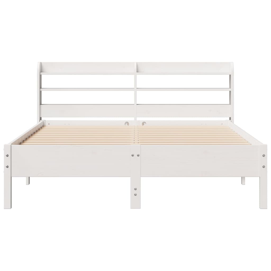 Sengeramme Uten Madrass Hvit 160X200 Cm Heltre Furu