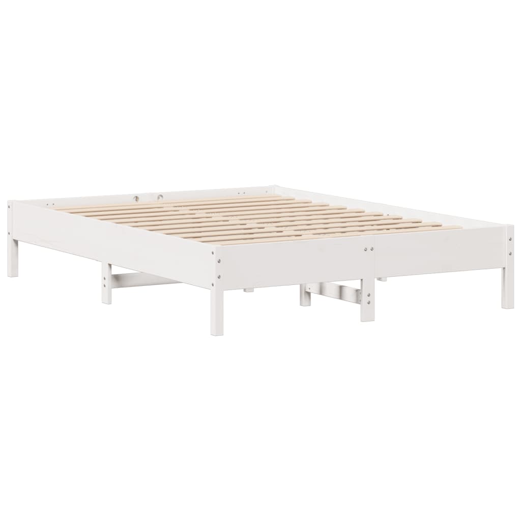 Sengeramme Uten Madrass Hvit 160X200 Cm Heltre Furu
