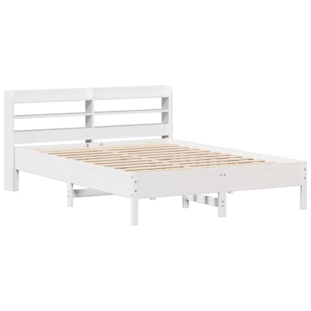 Sengeramme Uten Madrass Hvit 140X190 Cm Heltre Furu