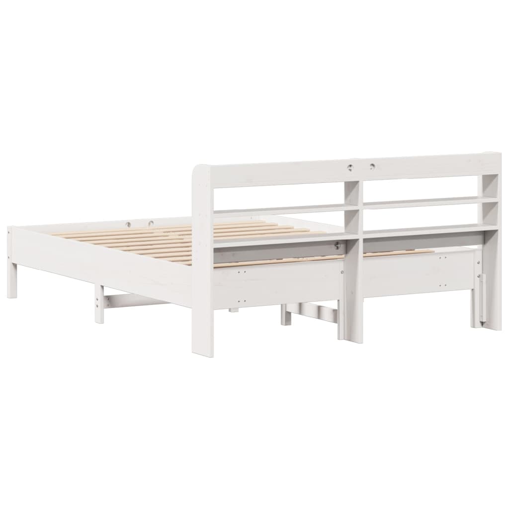 Sengeramme Uten Madrass Hvit 140X190 Cm Heltre Furu