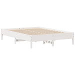 Sengeramme Uten Madrass Hvit 140X190 Cm Heltre Furu