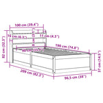 Sengeramme Med Hodegavl 90X190 Cm Heltre Furu