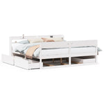 Sengeramme Med Madrass Hvit 200X200 Cm Heltre Furu
