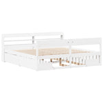 Sengeramme Med Madrass Hvit 200X200 Cm Heltre Furu