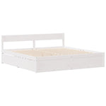 Sengeramme Med Madrass Hvit 200X200 Cm Heltre Furu