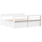 Sengeramme Med Madrass Hvit 200X200 Cm Heltre Furu