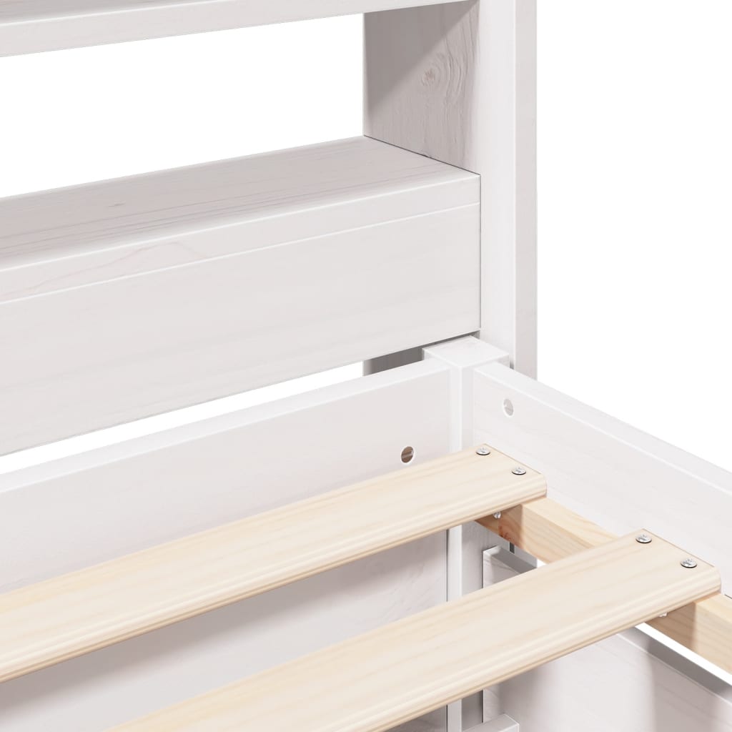 Sengeramme Med Madrass Hvit 200X200 Cm Heltre Furu