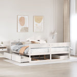 Sengeramme Med Madrass Hvit 200X200 Cm Heltre Furu