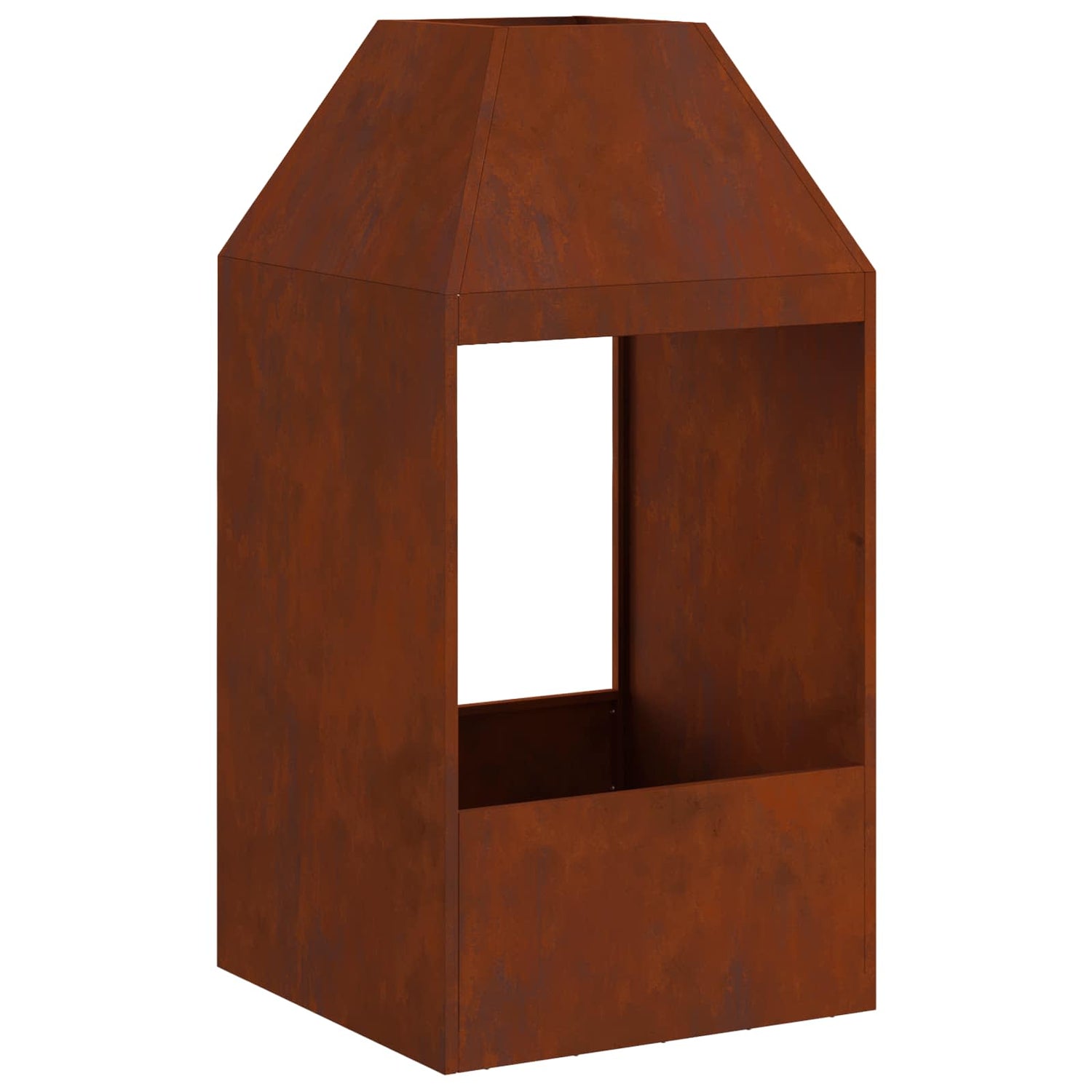 Bålplass Brun 50 X 50 X 100 Cm Cortenstål