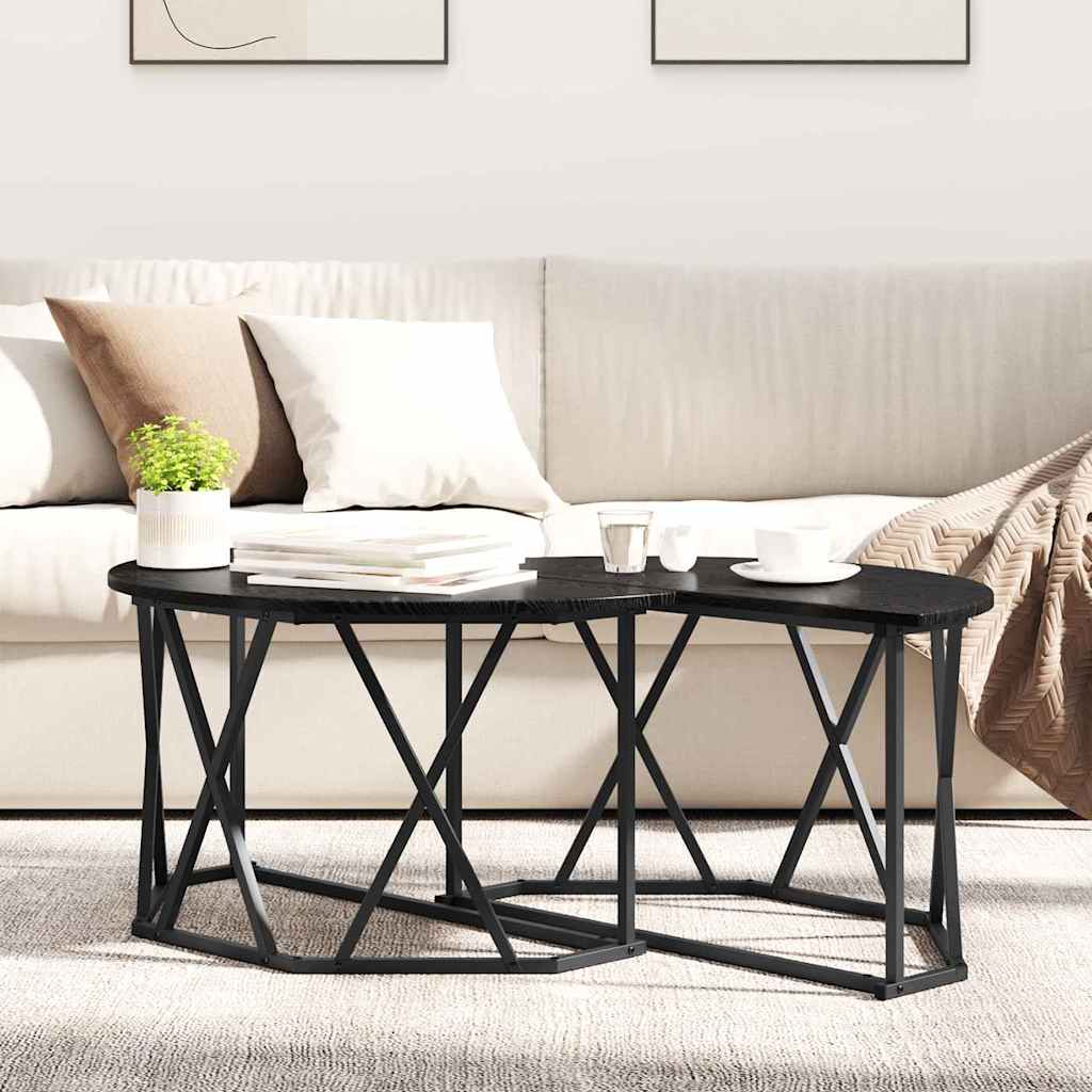 Kaffebord Svart Eik 80 X 80 X 42 Cm Konstruksjonsvirke Og Stål
