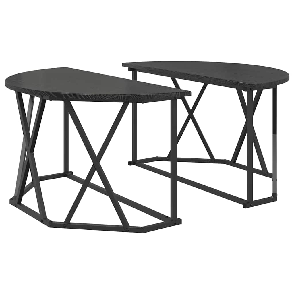 Kaffebord Svart Eik 80 X 80 X 42 Cm Konstruksjonsvirke Og Stål