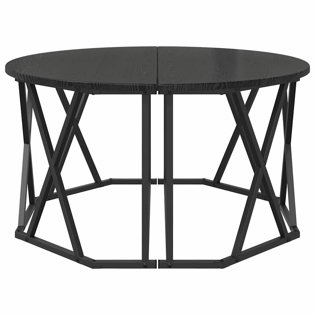 Kaffebord Svart Eik 80 X 80 X 42 Cm Konstruksjonsvirke Og Stål