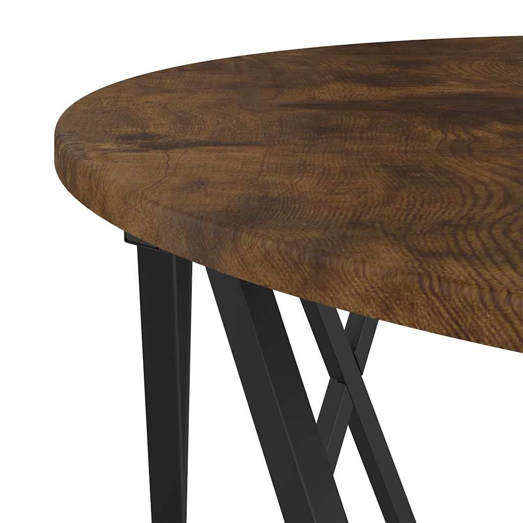 Kaffebord Røkt Eik 80 X 80 X 42 Cm Konstruksjonsvirke Og Stål