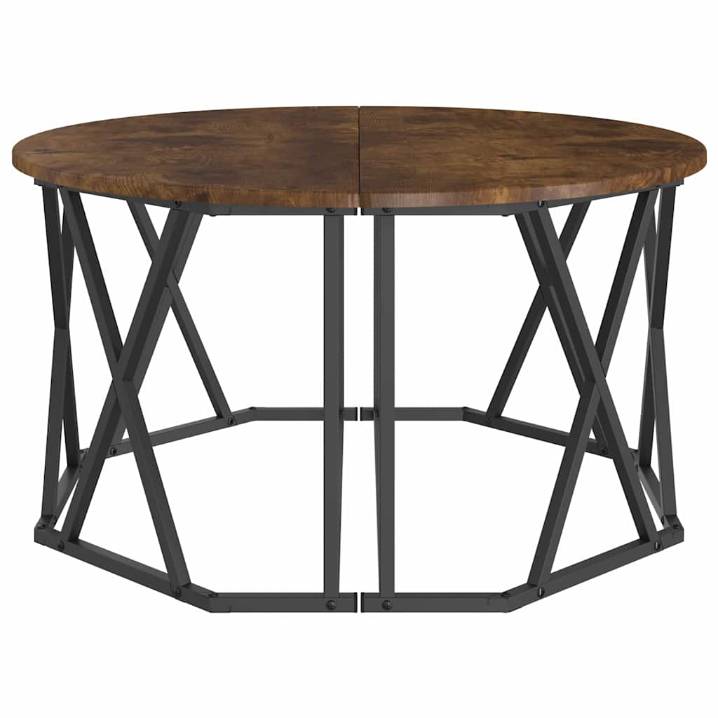 Kaffebord Røkt Eik 80 X 80 X 42 Cm Konstruksjonsvirke Og Stål