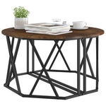 Kaffebord Røkt Eik 80 X 80 X 42 Cm Konstruksjonsvirke Og Stål