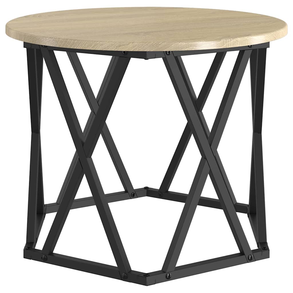 Nesting Sidebord 3 Pcs Sonoma Eik Konstruksjonsvirke Og Stål