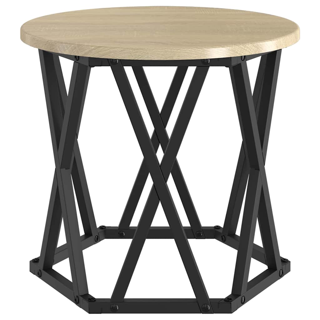 Nesting Sidebord 3 Pcs Sonoma Eik Konstruksjonsvirke Og Stål