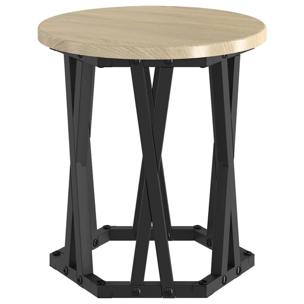 Nesting Sidebord 3 Pcs Sonoma Eik Konstruksjonsvirke Og Stål