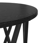 Kaffebord 2 Pcs Svart Eik Konstruksjonsvirke Og Stål