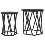 Kaffebord 2 Pcs Svart Eik Konstruksjonsvirke Og Stål