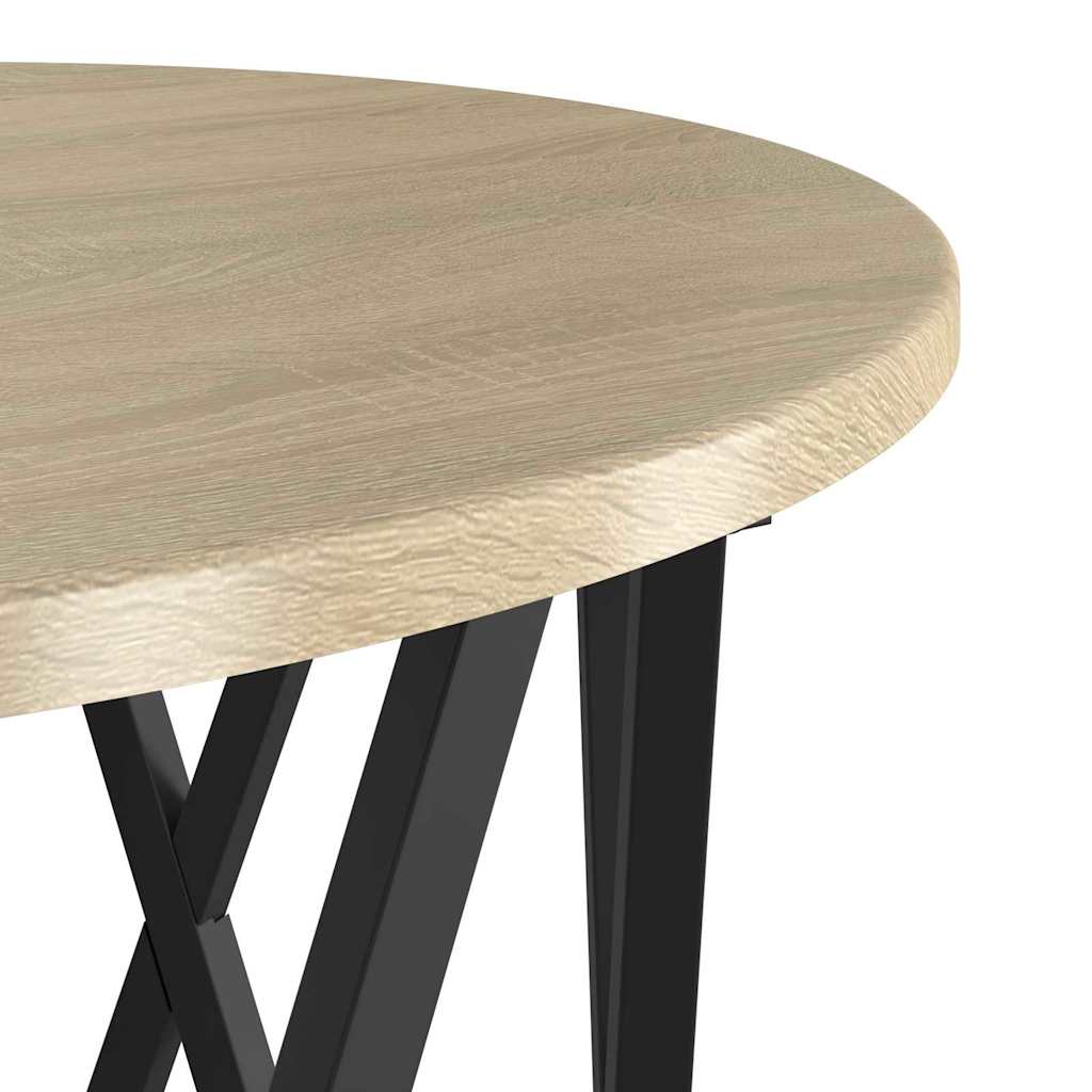 Kaffebord 2 Pcs Sonoma Eik Konstruksjonsvirke Og Stål
