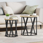 Kaffebord 2 Pcs Sonoma Eik Konstruksjonsvirke Og Stål