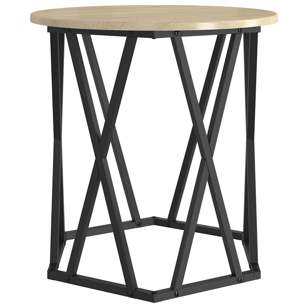 Kaffebord 2 Pcs Sonoma Eik Konstruksjonsvirke Og Stål