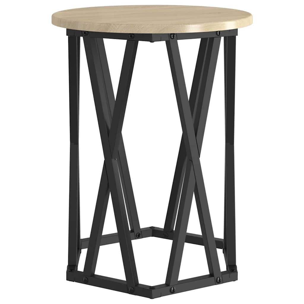 Kaffebord 2 Pcs Sonoma Eik Konstruksjonsvirke Og Stål