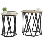 Kaffebord 2 Pcs Sonoma Eik Konstruksjonsvirke Og Stål