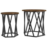 Kaffebord 2 Pcs Røkt Eik Konstruksjonsvirke Og Stål