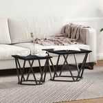 Sidebordssett 2 Pcs Svart Eik 50 X 50 X 40 Cm