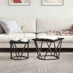 Sidebordssett 2 Pcs Svart Eik 50 X 50 X 40 Cm