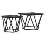 Sidebordssett 2 Pcs Svart Eik 50 X 50 X 40 Cm