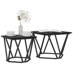 Sidebordssett 2 Pcs Svart Eik 50 X 50 X 40 Cm