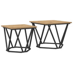 Sidebordssett 2 Pcs Artisan Eik Konstruksjonsvirke Og Stål