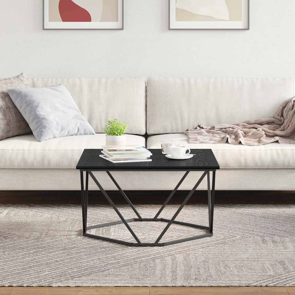 Kaffebord Svart Eik 80 X 80 X 45 Cm Konstruksjonsvirke Og Stål