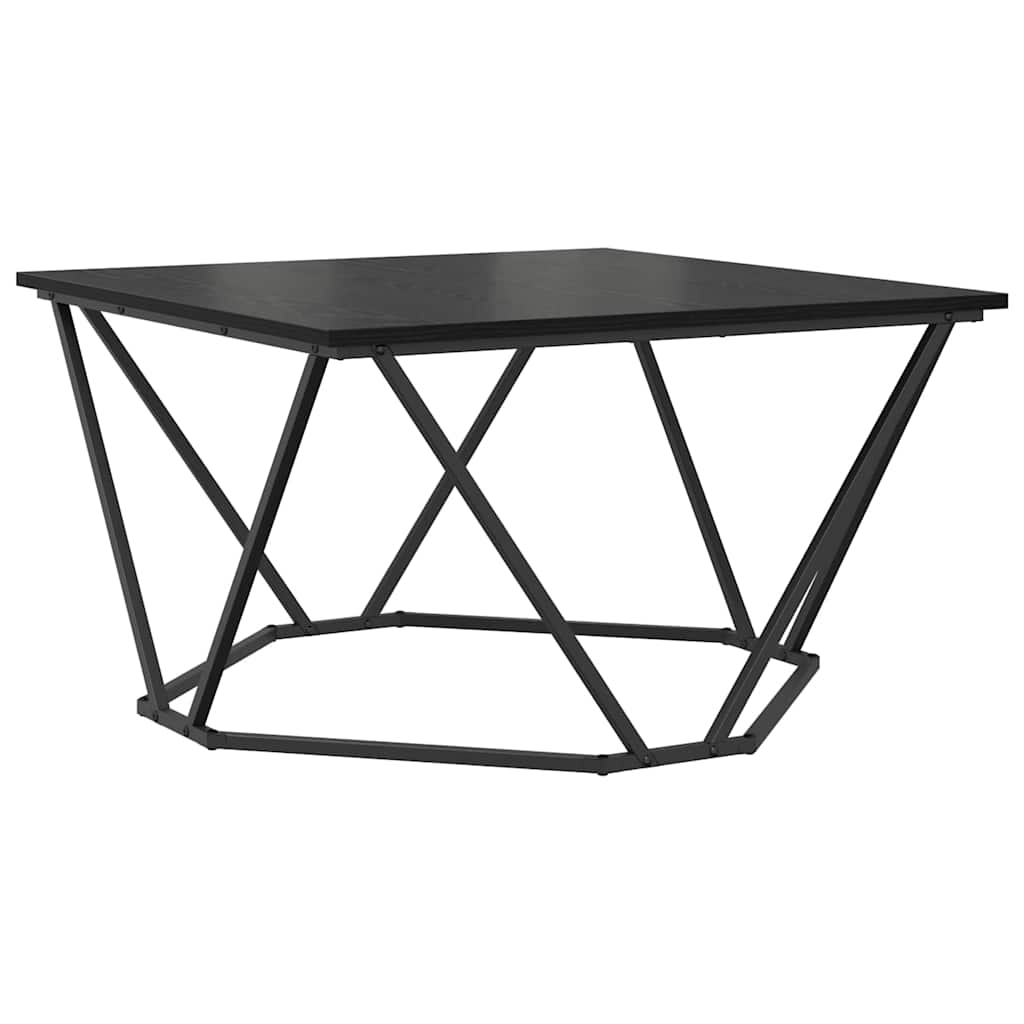 Kaffebord Svart Eik 80 X 80 X 45 Cm Konstruksjonsvirke Og Stål