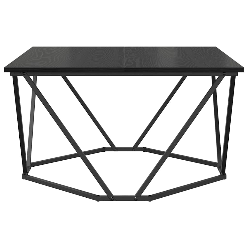 Kaffebord Svart Eik 80 X 80 X 45 Cm Konstruksjonsvirke Og Stål