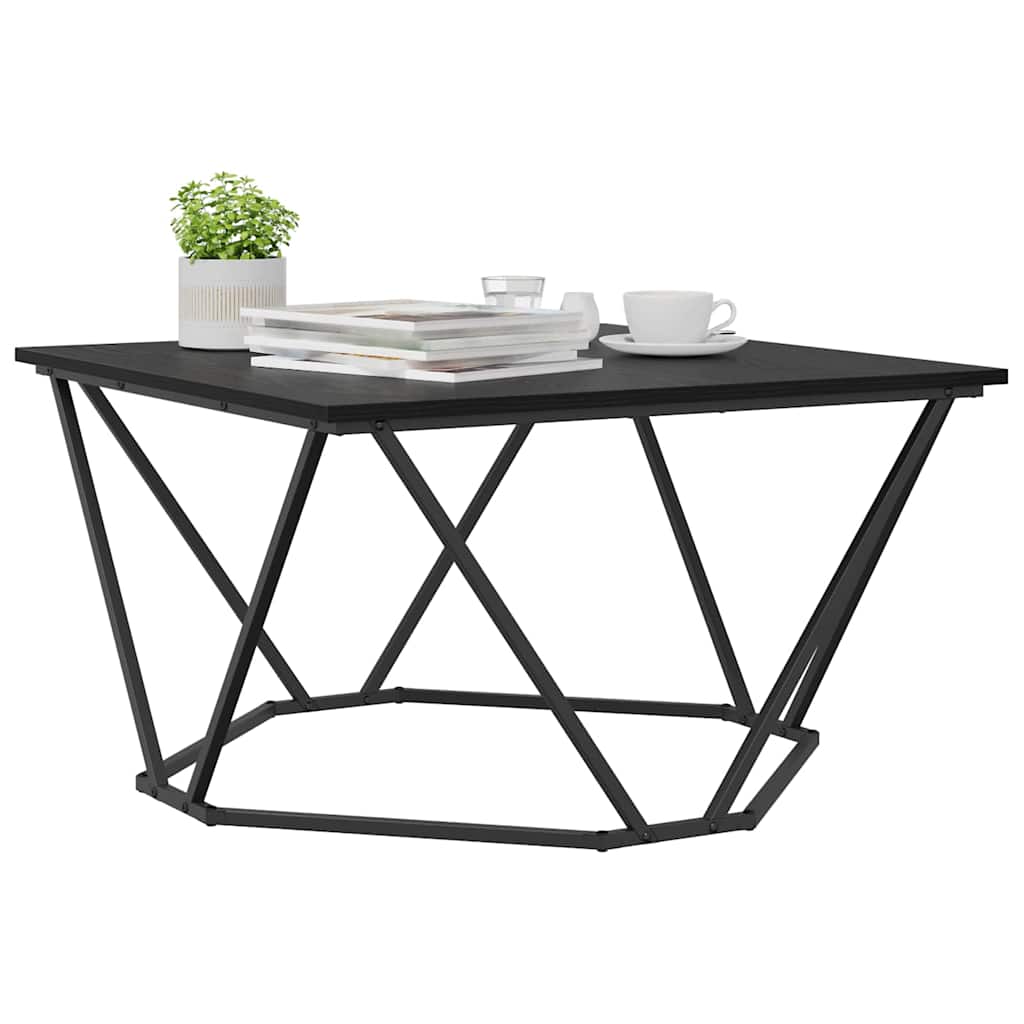 Kaffebord Svart Eik 80 X 80 X 45 Cm Konstruksjonsvirke Og Stål