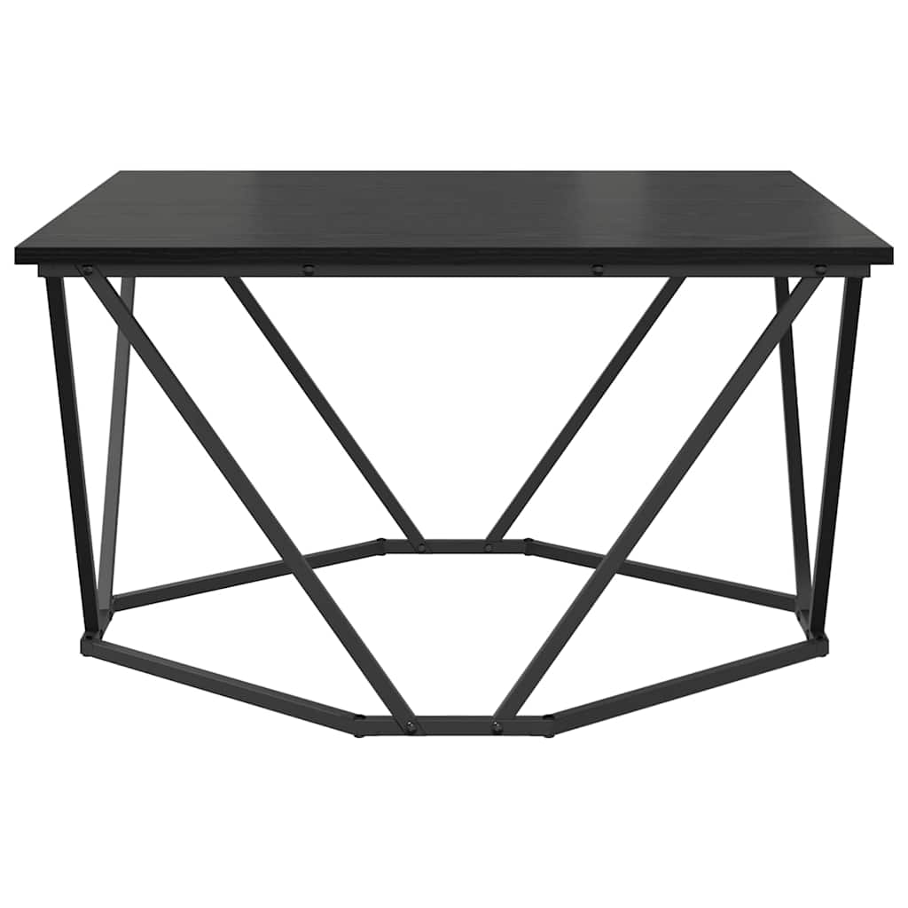 Kaffebord Svart Eik 80 X 80 X 45 Cm Konstruksjonsvirke Og Stål